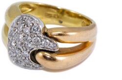 Ékszershop Tricolor gyémántos arany gyűrű (1314978)