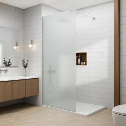 Water Fun Walk-in || Chrome zuhanyfal, savmart, matt üveggel 130, 200cm, 8mm, NANO (WAF-1300) - zuhanykabinpont