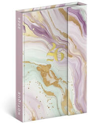 Realsystem Határidőnapló mágnessel záródó REALSYSTEM 110x160mm heti sárga lapos Pink marble 2026 (5412-PM) - papir-bolt