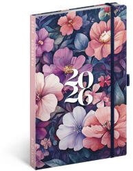 Realsystem Határidőnapló REALSYSTEM 130x210 mm 2 hét oldalpáronként sárga lapos Bouquet 2026 (5414-BO)