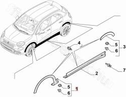 FIAT eredeti Jobb első sárvédő szélesítés FIAT 500X (735759145)