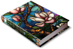 Realsystem Határidőnapló REALSYSTEM Librobello "Hölgyeknek" B/6 napi fehér lapos 3D lakk Ólomüveg 2026 (5421-67) - papir-bolt