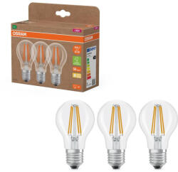 OSRAM 3x LED izzó A60 E27 3.8W = 60W 2700K 806lm Meleg 300° Izzószálas KLASSZIKUS ENERGIAHATÉKONYSÁG Osram (4099854338601)