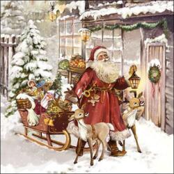 Ambiente Christmas Visit papírszalvéta 33x33 cm, 20 db-os