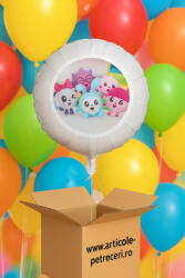 Personalizabil Balon rotund alb personalizabil Baby Riki 45 cm