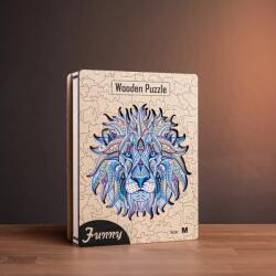 Téli oroszlán fa puzzle L Prémium fa doboz