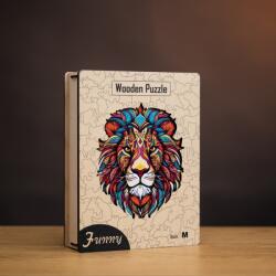 Egzotikus oroszlán fa puzzle L Prémium fa doboz