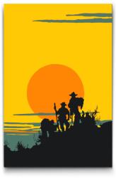  Festés számok szerint - Kowbojok sziluettje Méret: 20x30cm, Keretezés: Kartonlemezen