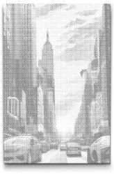  PontPöttyöző - Hajnal a városban Méret: 40x60cm, Keretezés: Műanyagtáblával, Szín: Kék