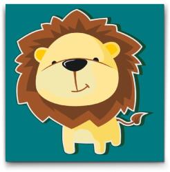  Festés számok szerint - Oroszlánkölyök Méret: 30x30cm, Keretezés: Műanyagtáblával