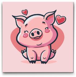  Festés számok szerint - Aranyos malac Méret: 50x50cm, Keretezés: Kartonlemezen