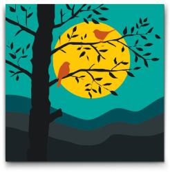  Festés számok szerint - Madarak sziluettje Méret: 50x50cm, Keretezés: Keret nélkül (csak a vászon)