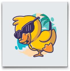  Festés számok szerint - Kacsa szemüvegben Méret: 50x50cm, Keretezés: Műanyagtáblával