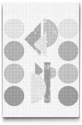  PontPöttyöző - Geometrikus dizájn 2 Méret: 40x60cm, Keretezés: Keret nélkül (csak a vászon), Szín: Kék