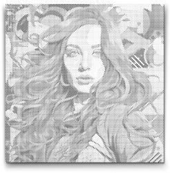  PontPöttyöző - Szenzuális vöröshajú Méret: 50x50cm, Keretezés: Műanyagtáblával, Szín: Kék