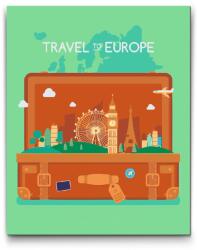  Festés számok szerint - Utazás Európában Méret: 40x50cm, Keretezés: Műanyagtáblával