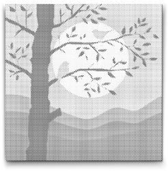  PontPöttyöző - Madarak sziluettje Méret: 50x50cm, Keretezés: Keret nélkül (csak a vászon), Szín: Fekete