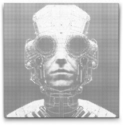  PontPöttyöző - Férfi a jövőből Méret: 50x50cm, Keretezés: Keret nélkül (csak a vászon), Szín: Fekete