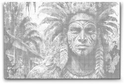  PontPöttyöző - Indián Méret: 40x60cm, Keretezés: Kartonlemezen, Szín: Zöld