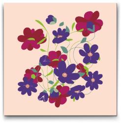  Festés számok szerint - Tavaszi virágok Méret: 50x50cm, Keretezés: Kartonlemezen