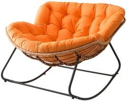 HA. RO Fotoliu-balansoar cu cadru negru si perna orange Lazy Bloom Haro (HCTSB0005) Balansoar