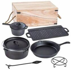 Perfect Home Set pentru gatit cu ceaun, gratar, tigaie, oala, fonta, 6 piese, Perfect Home (28340) Ceaun
