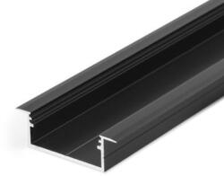  Profil LED Încastrat 20 × 10 mm - 2 m, Aluminiu Negru ✨ (LS ProfilIncastrat20x10BK R)