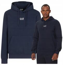 Giorgio Armani Férfi kapucnis pulóver, Emporio Armani, 2XL, pamut, elasztán, hosszú ujjú, normál szabású, ujjak a pulóver alján és az ujjakon, sötétkék