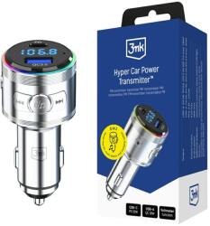 3mk Protection Autós töltő 3MK Hyper Car Power Transmitter 48W QC PD PPS USB-C/USB-A audió adóval ezüst