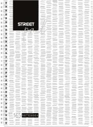 STREET Pad jegyzetfüzet, A5, spirál, laminált, 100 lap, széles vonalak, fehér (2378810)