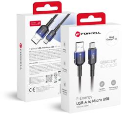 Forcell F-ENERGY C351 Micro USB kábel USB A -ról Micro USB -ra QC3.0 2, 4A 18W Gradiens 1 m fekete