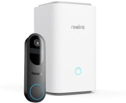 Reolink Kit sonerie wireless WiFi Dual Band cu Hub Reolink Video Doorbell D340B+HUB1, 4 MP, 1.2 mm, 2.4/5 GHz, 7000 mAh, PIR, microfon si difuzor, slot card, detectie miscare, card inclus (D340B+HUB1)