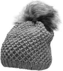  4F Női Kötött Sapka Pomponnal - Szürke Melanzs