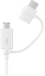 Samsung Adatkábel 2in1 USB-MicroUSB/Type-C Fehér