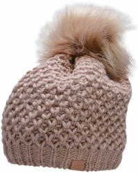  4F Női Kötött Sapka Pomponnal - Világos Rózsaszín