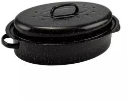 Perfect Home Tava Cuptor, Emailata, cu Capac pentru Gatit Rata, 37 x 26 cm, 3.5 l, Negru (MRK-10378)