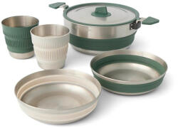 Sea to Summit Detour Stainless Steel One Pot Cook Set 5 Piece Culoare: argintiu/verde (ACK026031-122103)