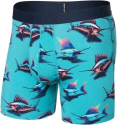 Saxx Droptemp Cooling Cotton Boxer Brief Fly Mărime: L / Culoare: negru/alb (10059858SAX01L)
