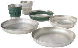 Sea to Summit Detour Stainless Steel Collapsible Dinnerware Set 6 Piece Culoare: argintiu/verde (ACK039041-122101)