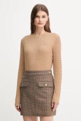 Tommy Hilfiger pamut pulóver könnyű, bézs, WW0WW44993 - zöld XS - answear - 33 970 Ft