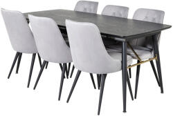  Étkezőgarnitúra Dallas 1453 (Világosszürke + Fekete)