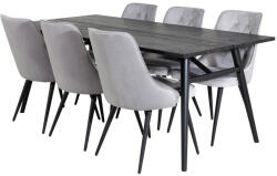  Étkezőgarnitúra Dallas 1780 (Fekete + Világosszürke)