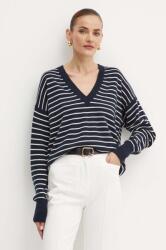 HUGO BOSS gyapjú pulóver könnyű, női, sötétkék, 50521913 - sötétkék XS