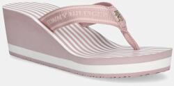 Tommy Hilfiger flip-flop TH STRIPES WEDGE BEACH SANDAL rózsaszín, éksarkú, FW0FW08521 - rózsaszín Női 41