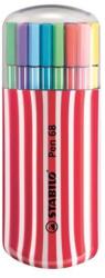 STABILO Rostirón készlet, 1 mm, piros tok, STABILO "Pen 68 Zebrui", 20 különböző szín (6820-02-1-5) - mystock