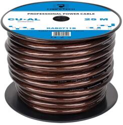 Cabletech KAB0711B Autóhifi tápkábel, réz-alumínium, fekete, 2GA 12mm, 25m/tekercs (KAB0711B)
