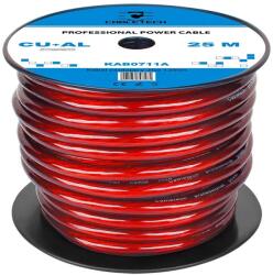 Cabletech Autóhifi tápkábel, réz-alumínium, piros, 2GA 12mm, 25m/tekercs (KAB0711A)