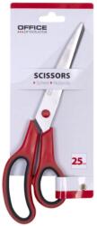 Office Products Foarfeca otel ergonomica, 25cm, rubber grip, Office Products - maner rosu/negru (OF-18252521-99)