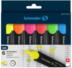 Schneider Textmarker SCHNEIDER Job, varf lat, 6 culori/set - (G, O, V, R, A, R) (S-115096)