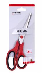 Office Products Foarfeca otel ergonomica, 21cm, rubber grip, Office Products - maner rosu/negru (OF-18252121-99)